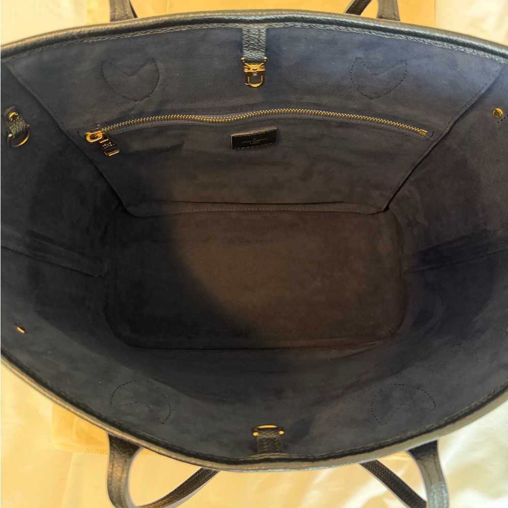 Louis Vuitton Black Embossed Monogram Neverfull Tote - Picture 11 of 16
